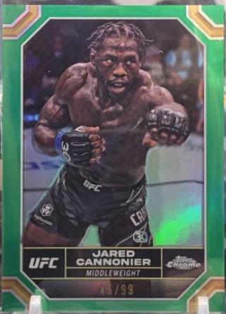 Jared Cannonier 2024 Topps Chrome UFC Base #92 Green Refractor