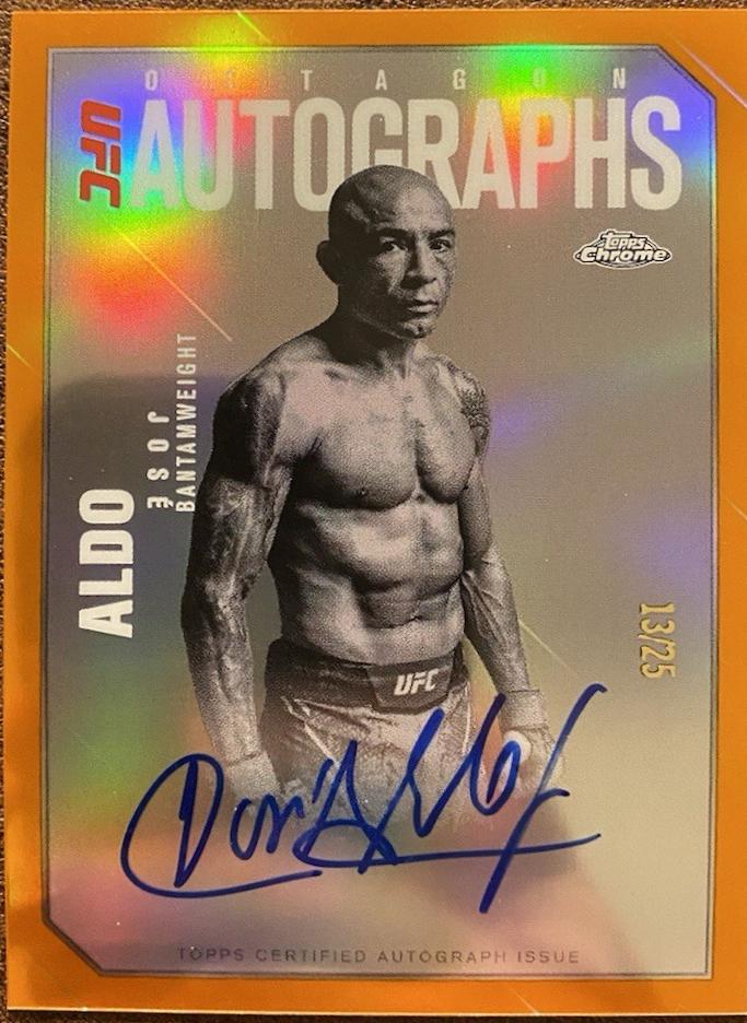 José Aldo 2025 Topps Chrome UFC Octagon Legends Autographs #OLA-JA Orange Refractor