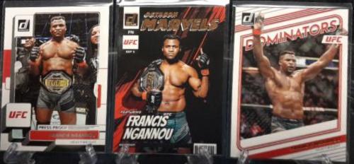 Francis Ngannou 2023 Panini Donruss UFC Octagon Marvels #13 Press Proof Silver