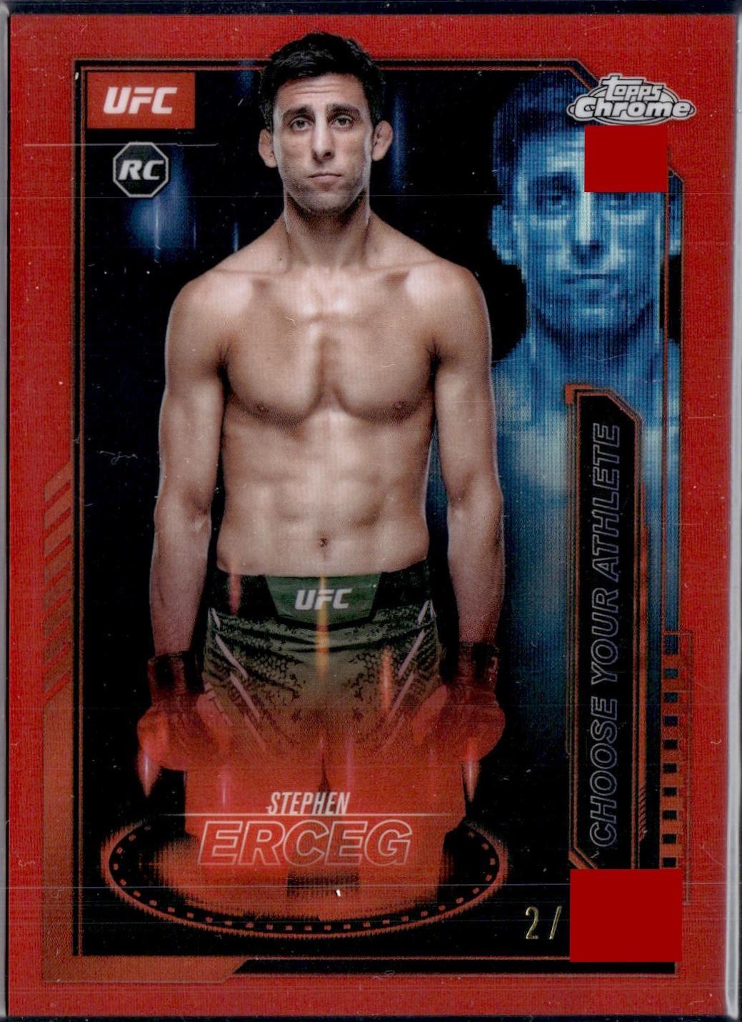 Stephen Erceg 2025 Topps Chrome UFC Mission Control #MCL-3 Red Refractor