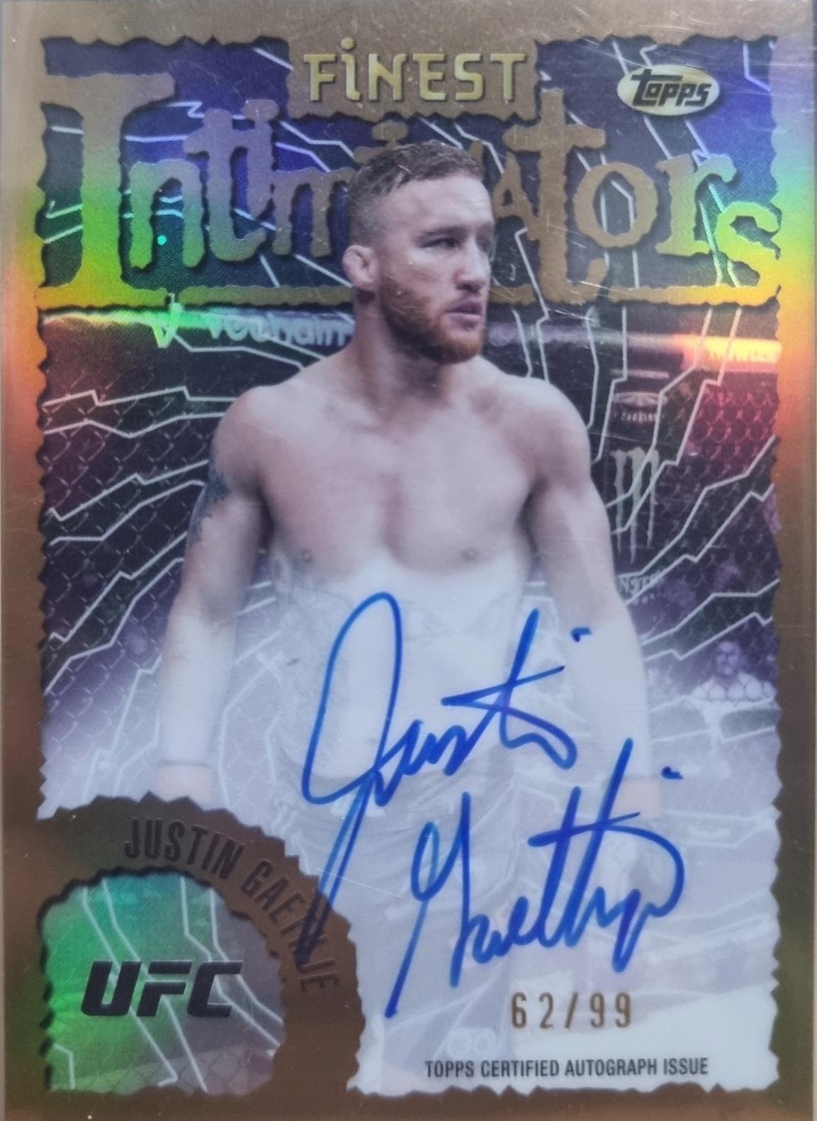 Justin Gaethje 2024 Topps Finest UFC Intimidators Autographs #IA-JGA Refractor