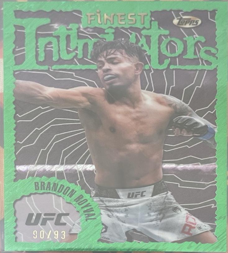 Brandon Royval 2024 Topps Finest UFC Intimidators #INT-30 Green Shimmer Refractor