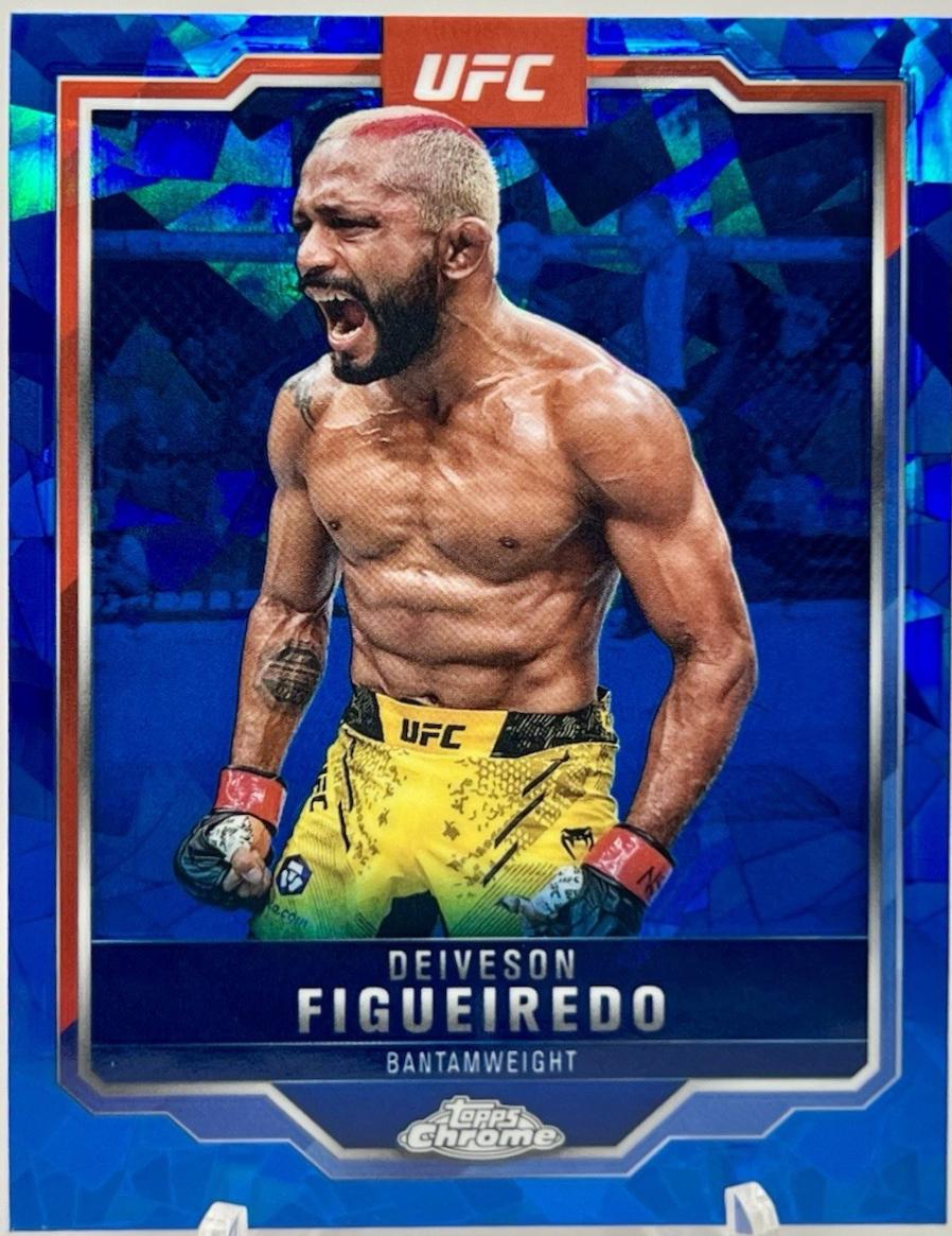 Deiveson Figueiredo 2025 Topps Chrome UFC Base #186 Blue Refractor