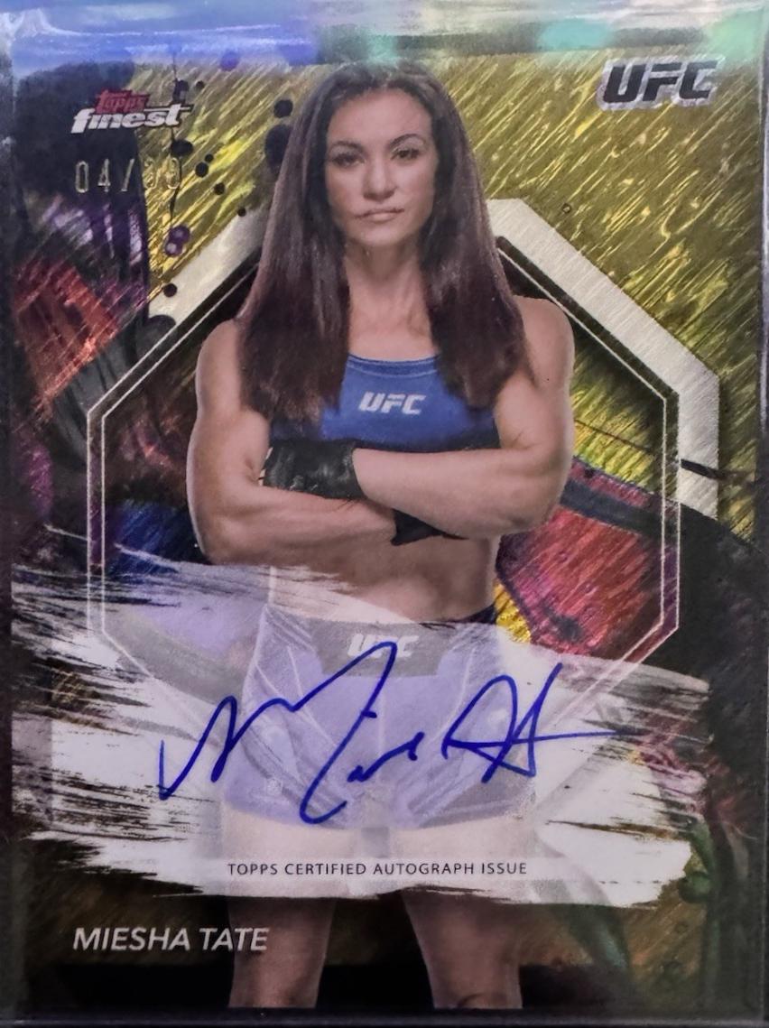 Miesha Tate 2024 Topps Finest UFC Finest Autographs #FA-MTE Gold Shimmer Refractor