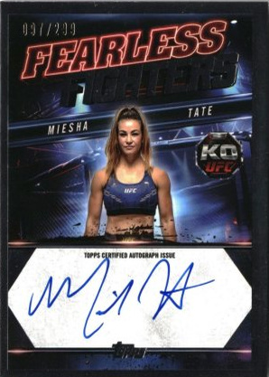 Miesha Tate 2025 Topps Knockout UFC Fearless Fighters Signatures #FF-ME Platinum