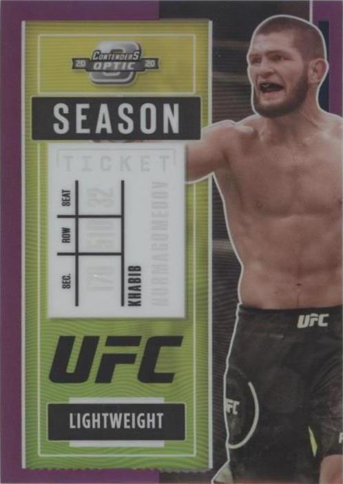 Khabib Nurmagomedov 2021 Panini Chronicles UFC Base Contenders Optic Season Ticket #265 Purple