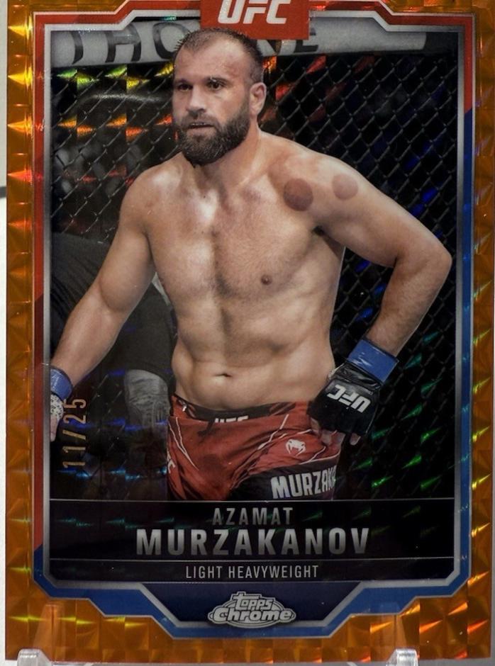 Azamat Murzakanov 2025 Topps Chrome UFC Base #168 Orange Geometric Refractor