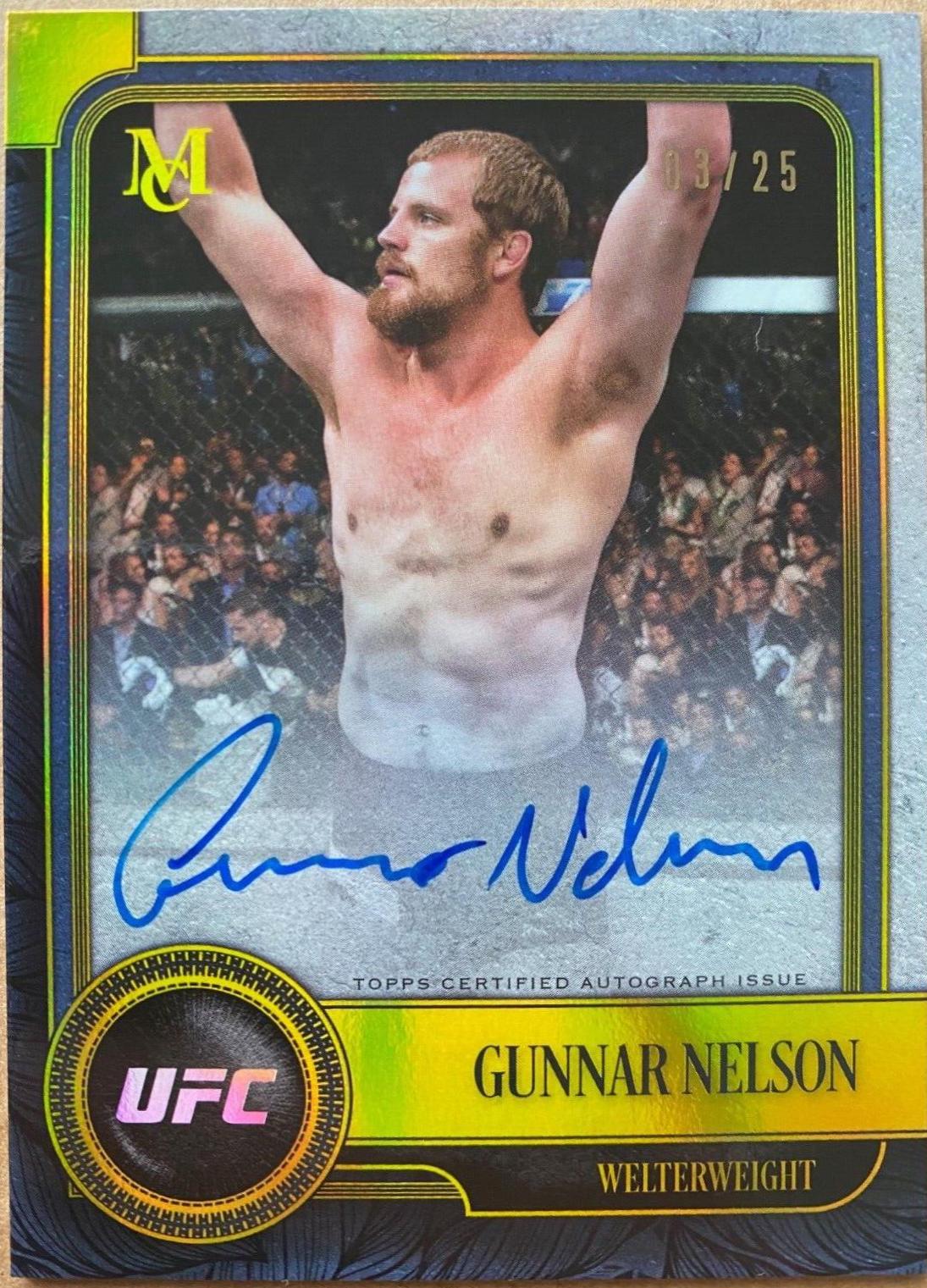 Gunnar Nelson 2019 Topps UFC Museum Collection Museum Autographs #MA-GN Gold