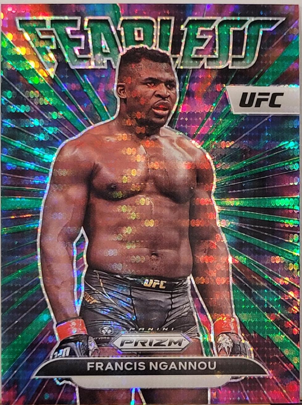 Francis Ngannou 2023 Panini Prizm UFC Fearless #27 Green Pulsar