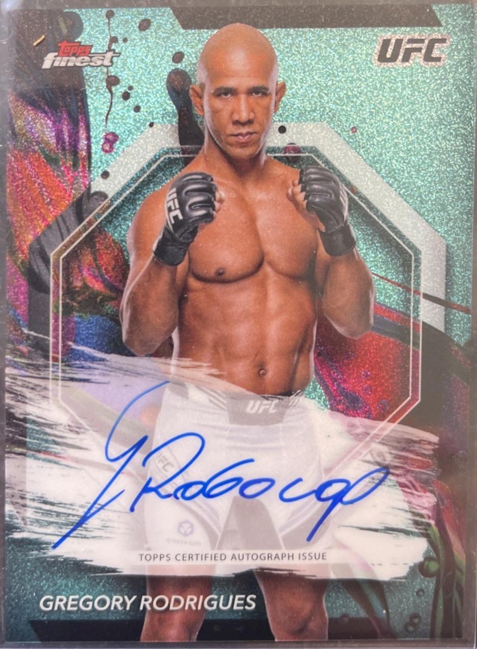 Gregory Rodrigues 2024 Topps Finest UFC Finest Autographs #FA-GRS Aqua Glitter Refractor