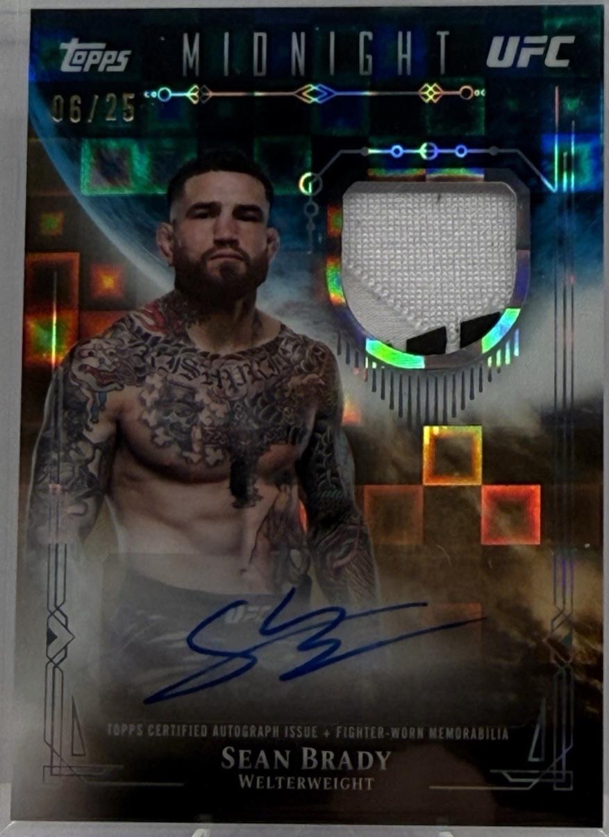 Sean Brady 2026 Topps Midnight UFC Relic Autographs #VRA-SB Moonrise