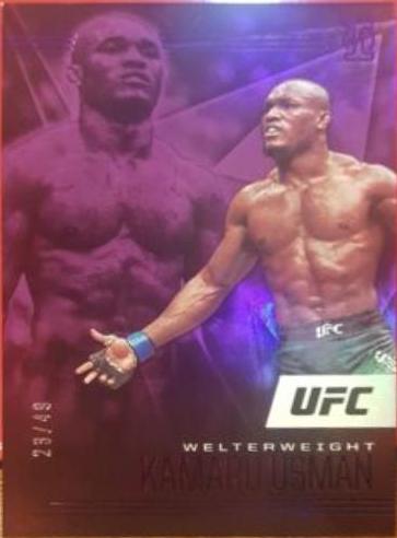 Kamaru Usman 2021 Panini Chronicles UFC Base Illusions #162 Purple