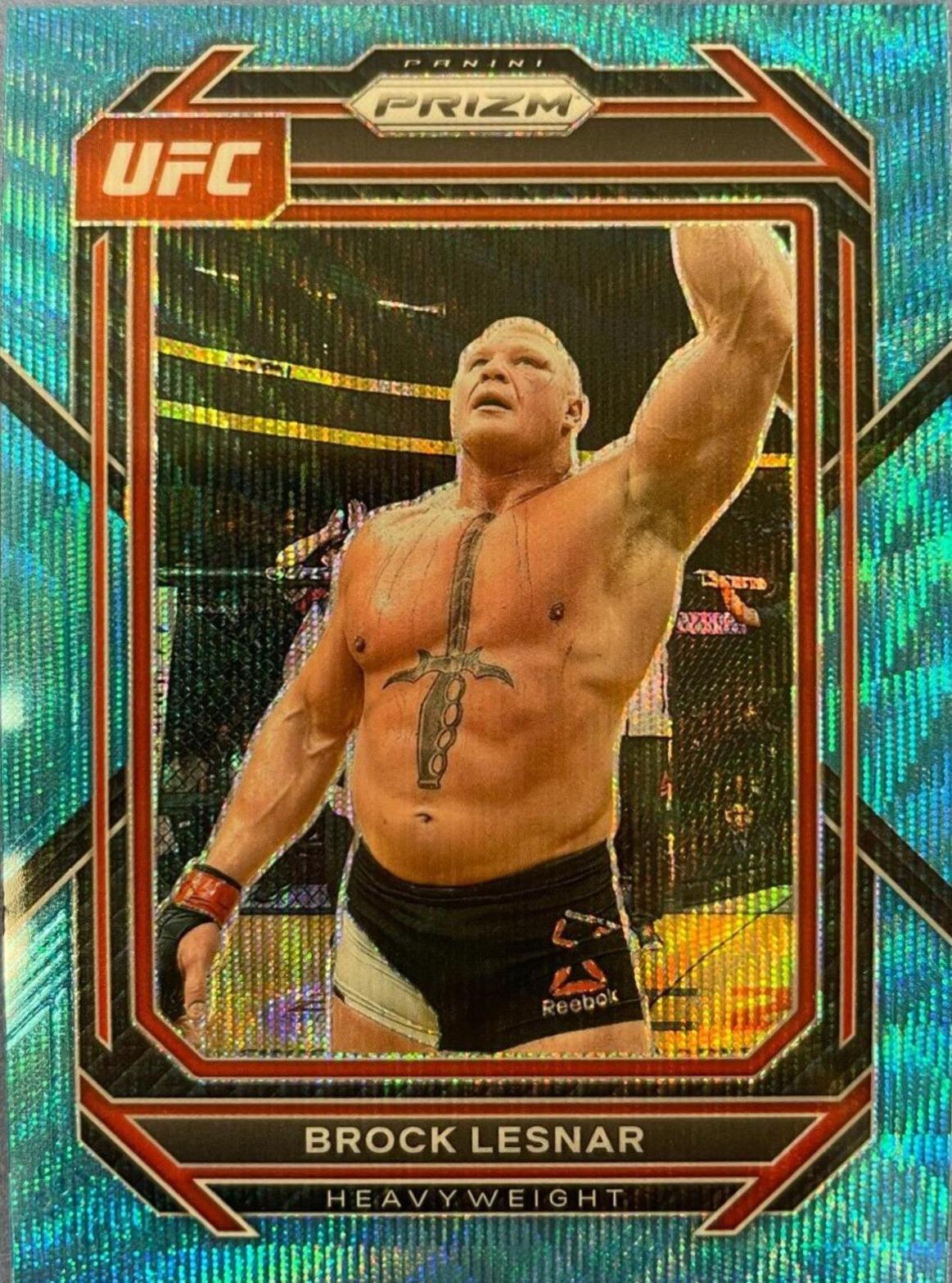 Brock Lesnar 2023 Panini Prizm UFC Base #143 Blue Wave