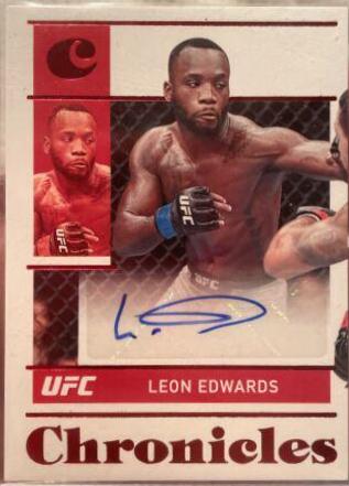 Leon Edwards 2022 Panini Chronicles UFC Chronicles Signatures #10 Red
