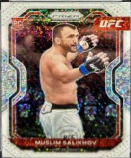 Muslim Salikhov 2021 Panini Prizm UFC Base #29 White Sparkle