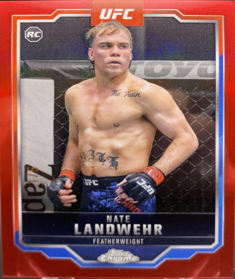 Nate Landwehr 2025 Topps Chrome UFC Base #85 Red Refractor