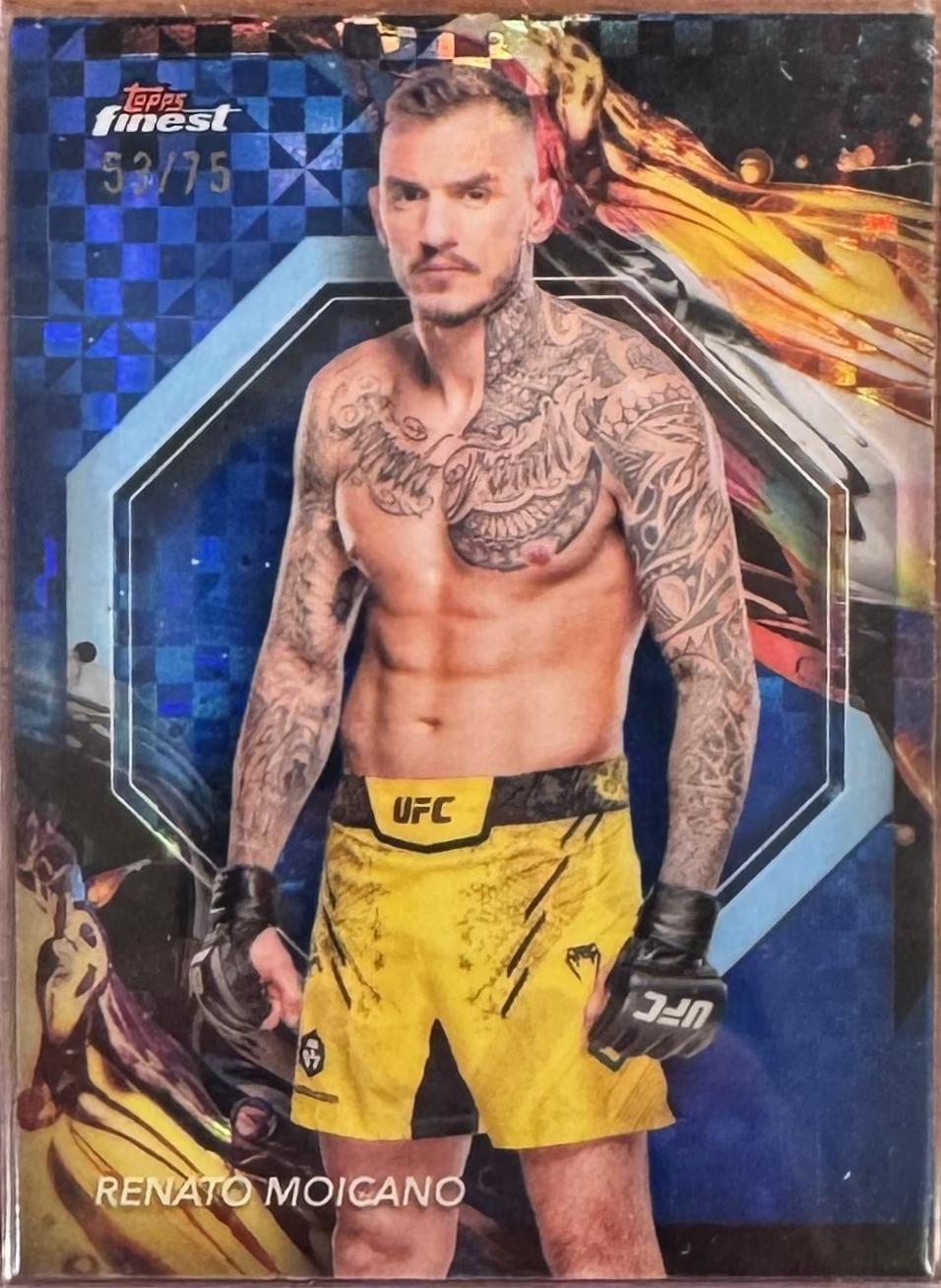 Renato Moicano 2024 Topps Finest UFC Base Uncommon #117 Blue Checkerboard Refractor
