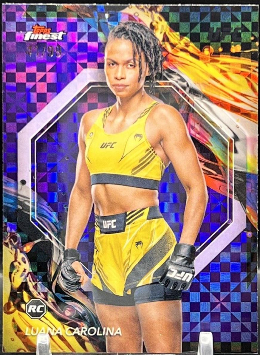 Luana Carolina 2024 Topps Finest UFC Base Common #26 Purple Checkerboard Refractor