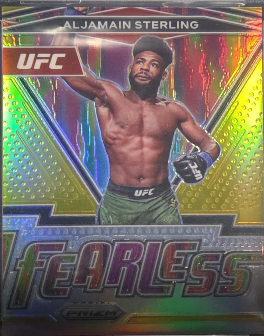 Aljamain Sterling 2022 Panini Prizm UFC Fearless #12 Gold
