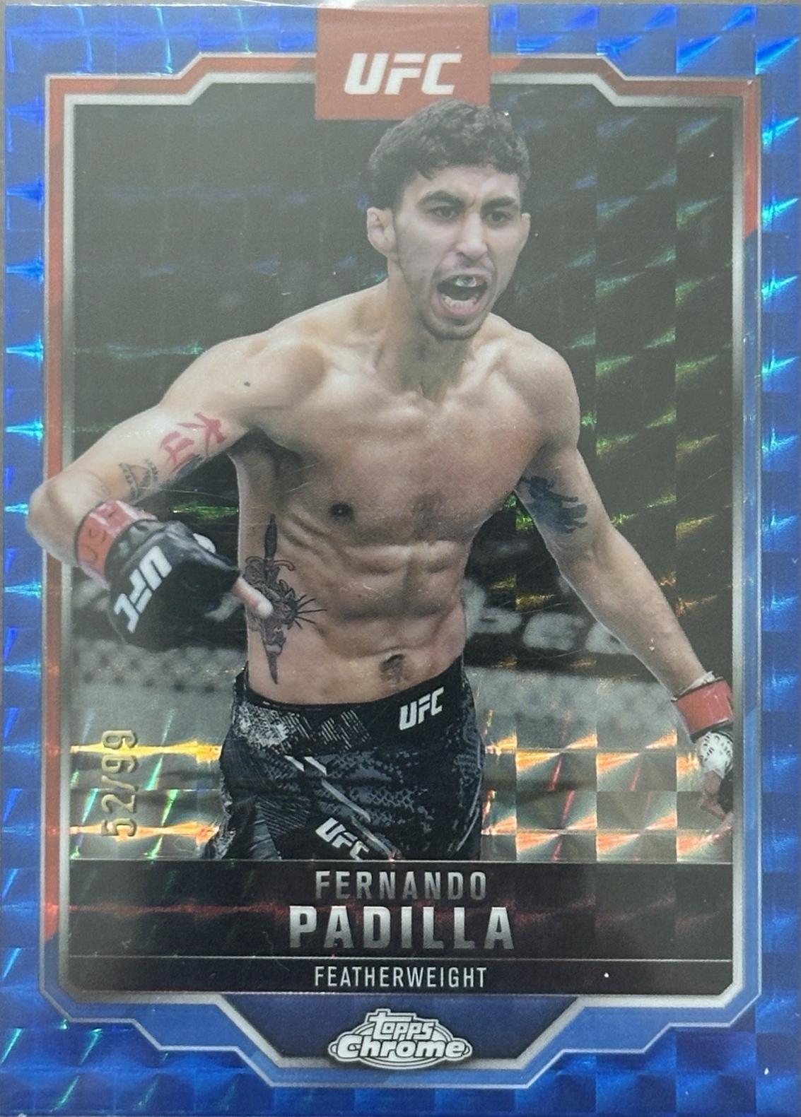 Fernando Padilla 2025 Topps Chrome UFC Base #47 Blue Geometric Refractor