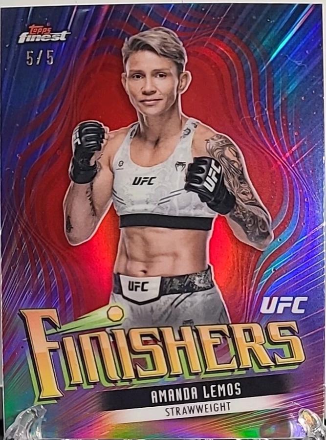 Amanda Lemos 2024 Topps Finest UFC Finishers #FIN-14 Red Refractor