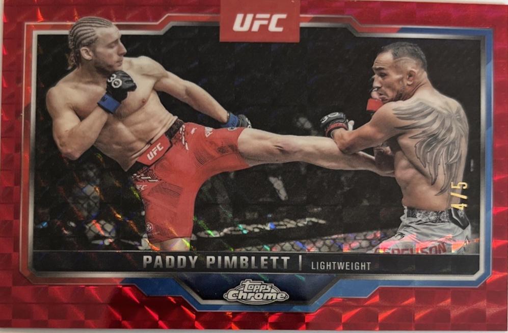 Paddy Pimblett 2025 Topps Chrome UFC Base #177 Red Geometric Refractor