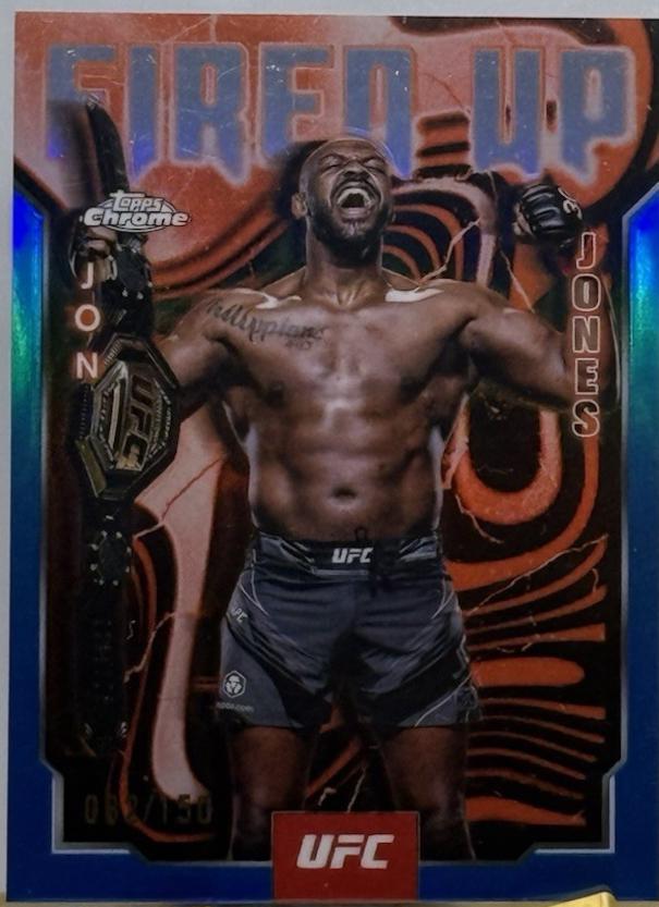 Jon Jones 2025 Topps Chrome UFC Fired Up #FUP-17 Blue Refractor