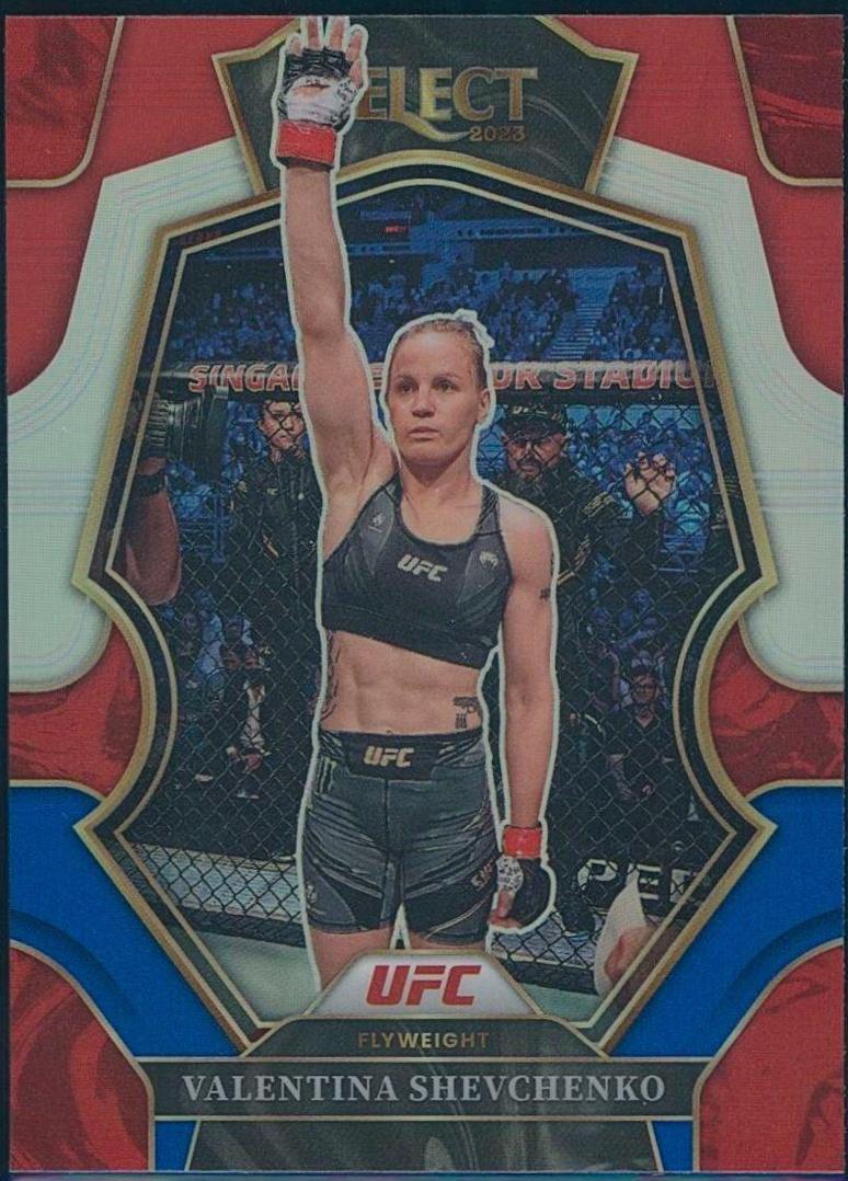 Valentina Shevchenko 2023 Panini Select UFC Premier Level #113 Red Blue Prizm