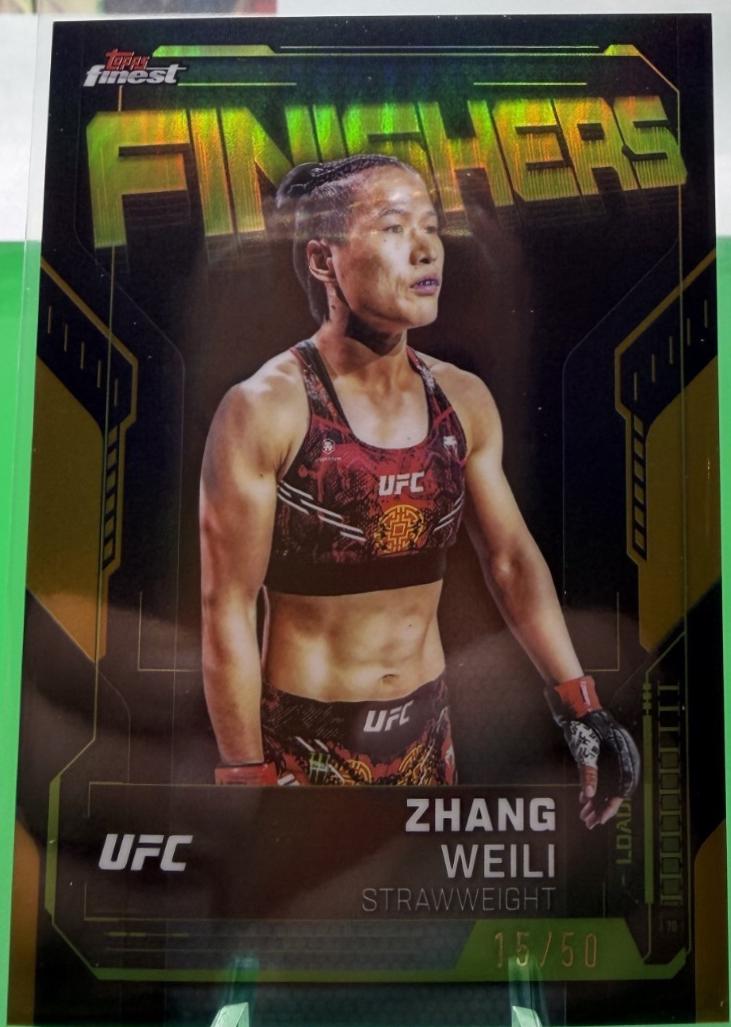 Zhang Weili 2025 Topps Finest UFC Finishers #FN-19 Gold Refractor