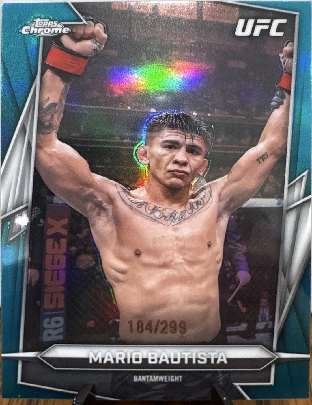 Mario Bautista 2026 Topps Chrome UFC Base #62 Aqua Refractor