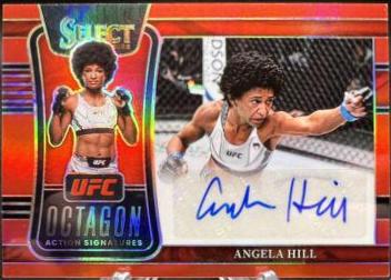 Angela Hill 2022 Panini Select UFC Octagon Action Signatures #36 Red