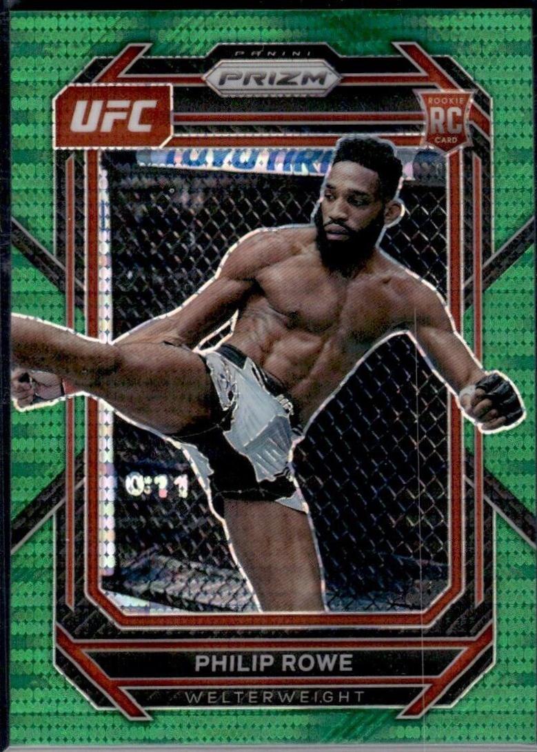 Philip Rowe 2023 Panini Prizm UFC Base #184 Green Pulsar