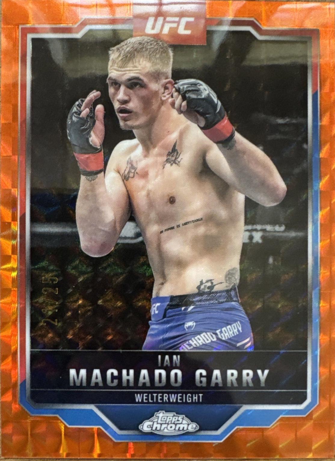 Ian Machado Garry 2025 Topps Chrome UFC Base #163 Orange Geometric Refractor