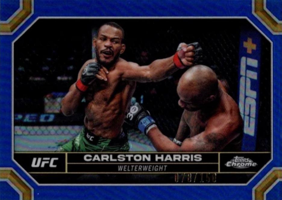 Carlston Harris 2024 Topps Chrome UFC Base #40 Blue Refractor