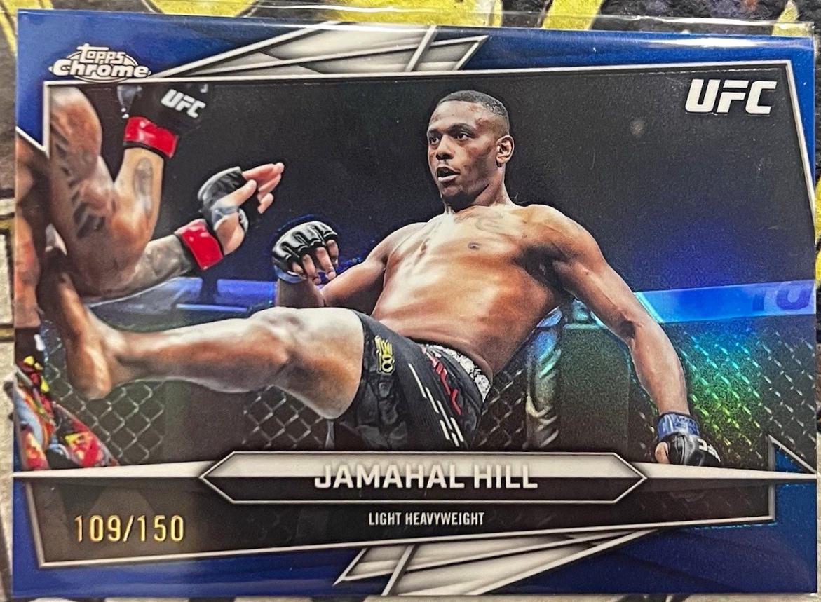 Jamahal Hill 2026 Topps Chrome UFC Base #95 Blue Refractor