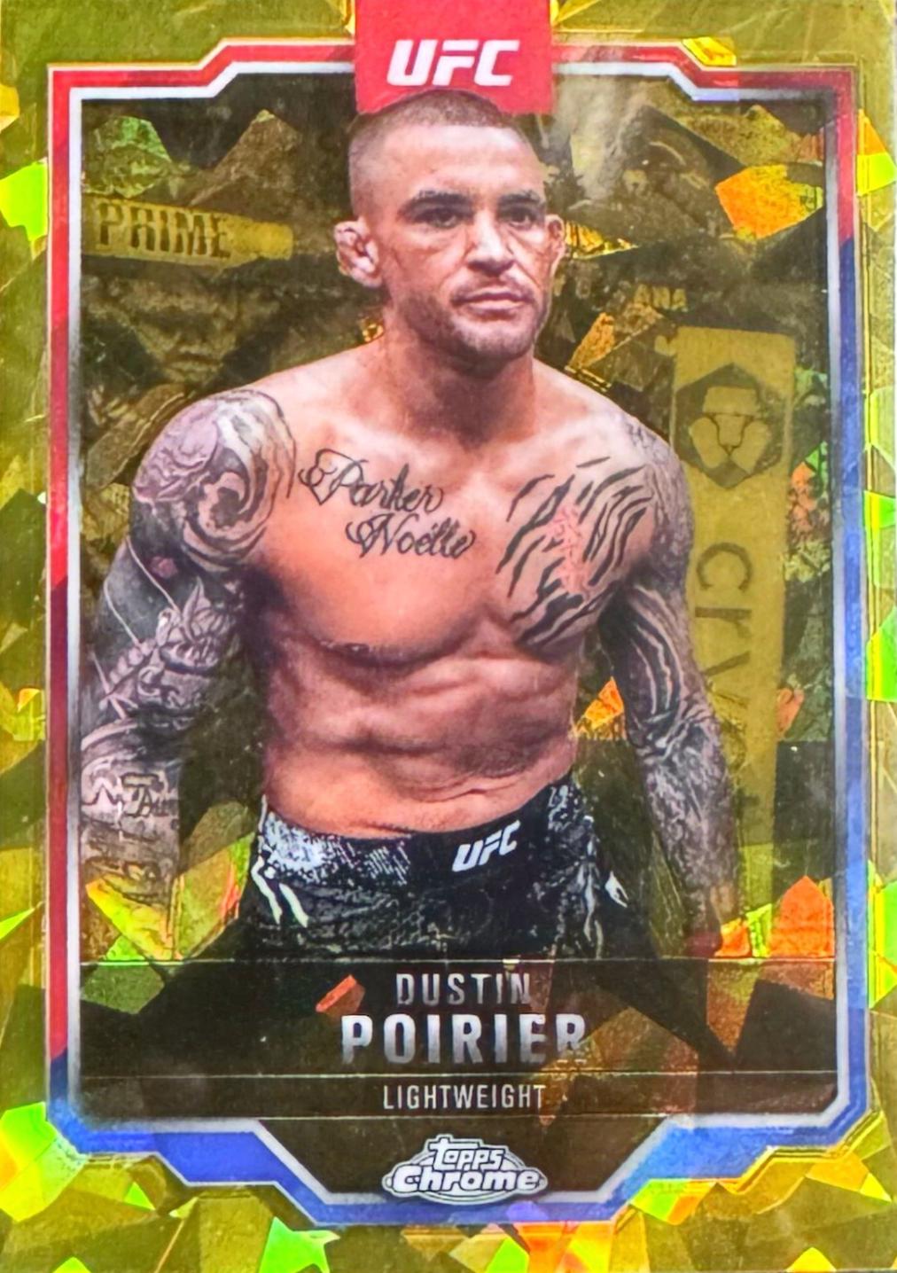 Dustin Poirier 2025 Topps Chrome Sapphire UFC Base Sapphire #7 Gold Sapphire