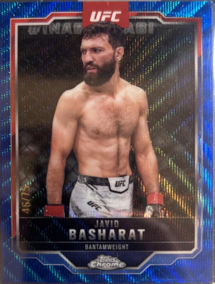 Javid Basharat 2025 Topps Chrome UFC Base #68 Blue Wave Refractor