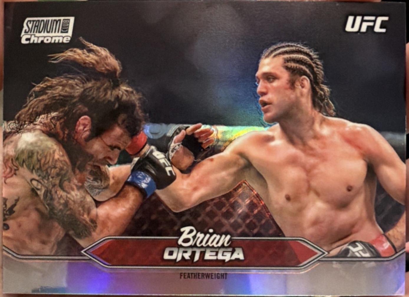 Brian Ortega 2025 Topps Stadium Club UFC Base Chrome #C-180 Orange Refractor