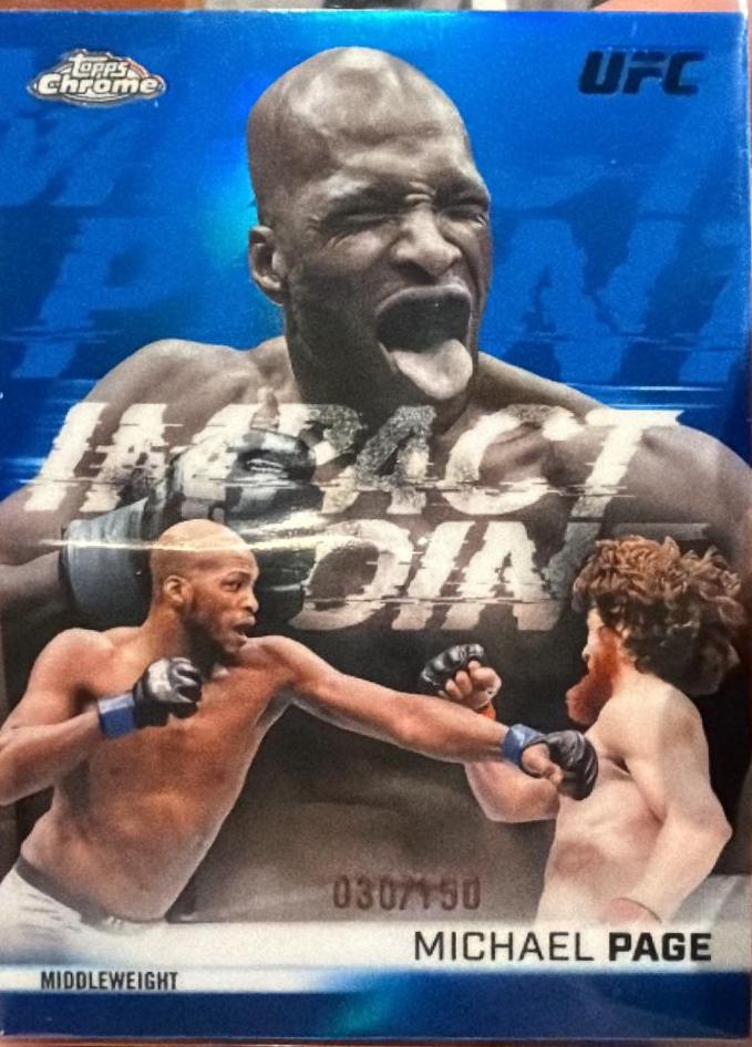 Michael Page 2026 Topps Chrome UFC Impact Point #IP-19 Blue Refractor