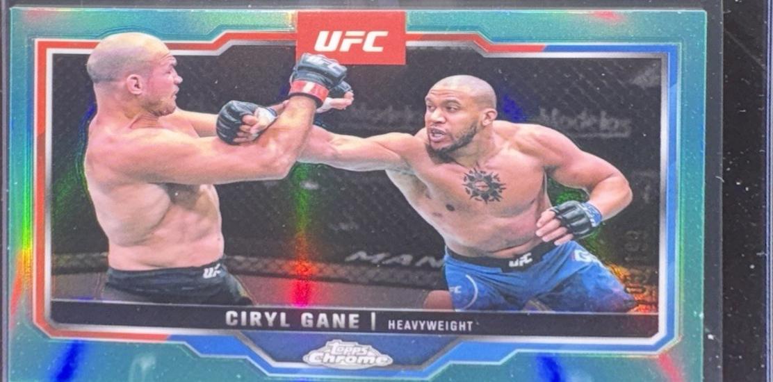 Ciryl Gane 2025 Topps Chrome UFC Base #33 Aqua Refractor