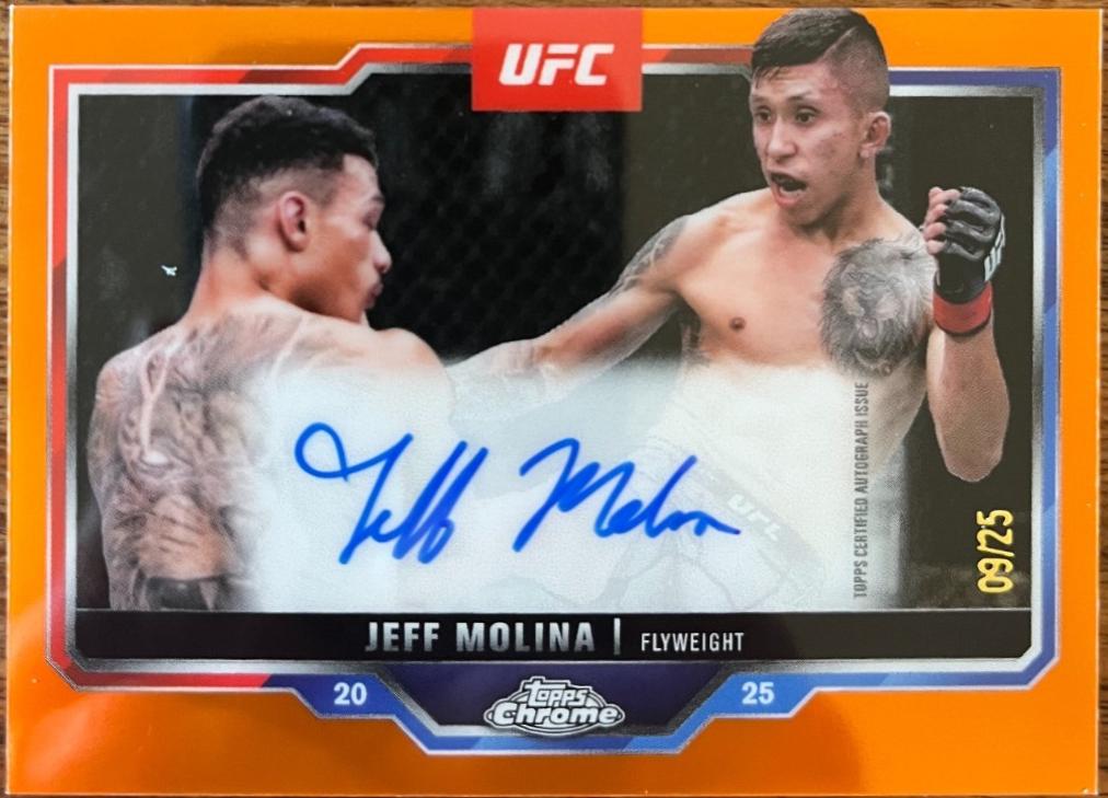 Jeff Molina 2025 Topps Chrome UFC Chrome Veteran Autographs #CVA-JM Orange Refractor