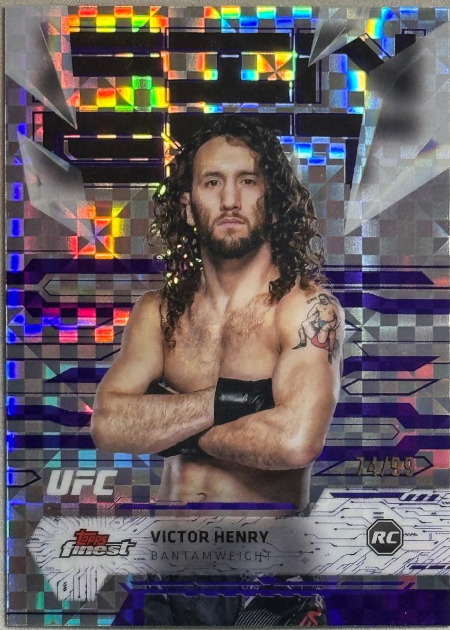 Victor Henry 2025 Topps Finest UFC Base Uncommon #191 Purple Checkerboard Refractor
