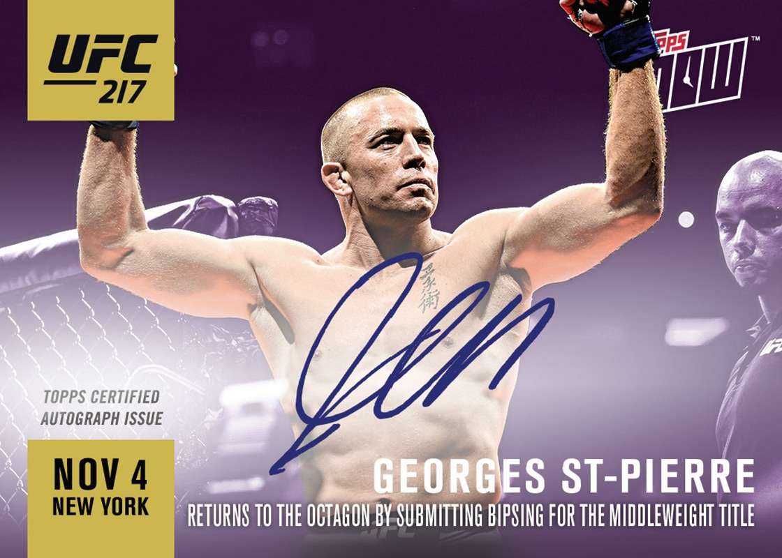 Georges St-Pierre Topps Now UFC Autographs #217-3A Autograph Purple