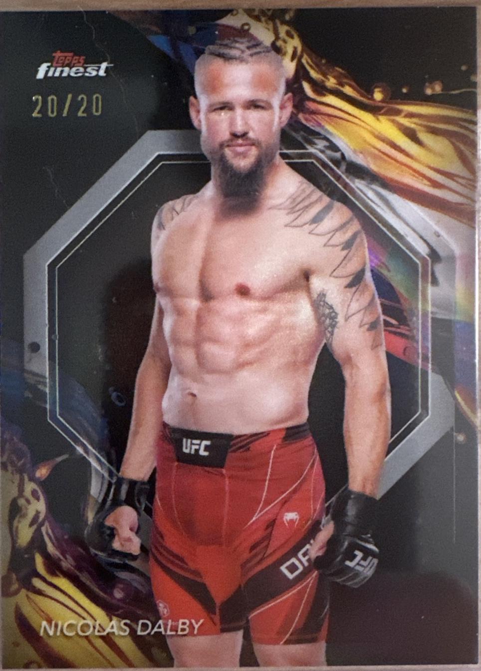 Nicolas Dalby 2024 Topps Finest UFC Base Uncommon #114 Black Refractor