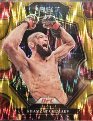 Khamzat Chimaev 2023 Panini Select UFC Premier Level #115 Gold Flash