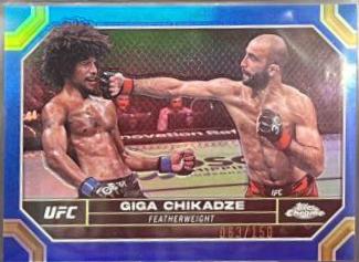 Giga Chikadze 2024 Topps Chrome UFC Base #69 Blue Refractor