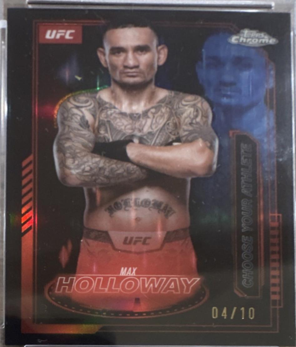 Max Holloway 2025 Topps Chrome UFC Mission Control #MCL-16 Black Refractor