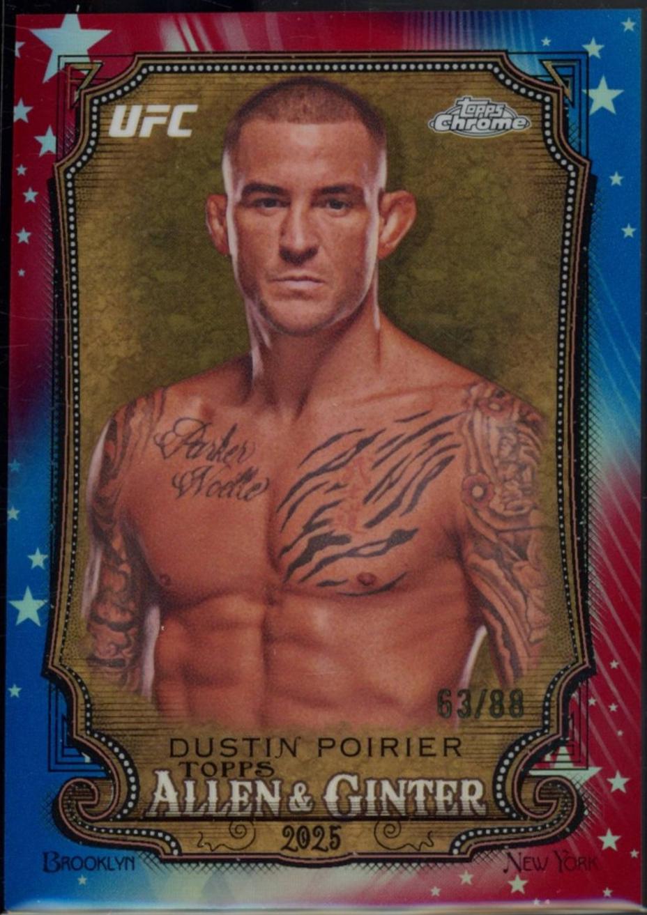 Dustin Poirier 2025 Topps Chrome UFC Allen & Ginter #AAG-29 Red White Blue Refractor