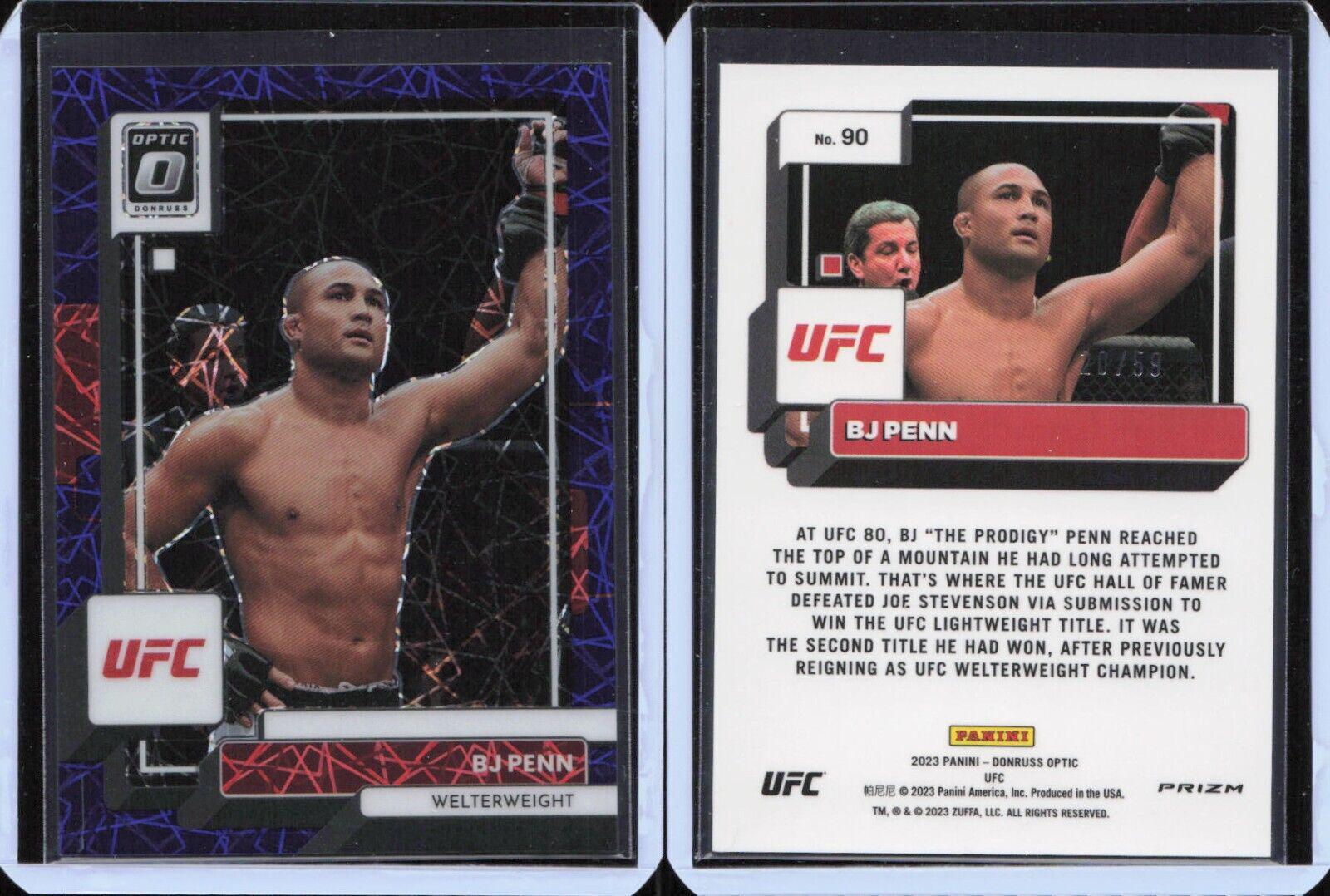 BJ Penn 2023 Panini Donruss Optic UFC Base #90 Purple Velocity