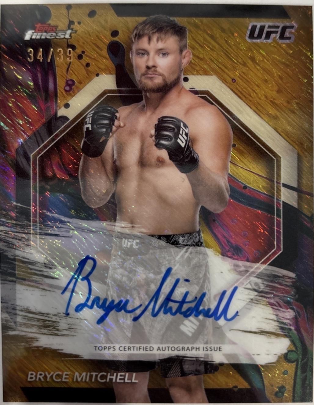 Bryce Mitchell 2024 Topps Finest UFC Finest Autographs #FA-BML Gold Shimmer Refractor